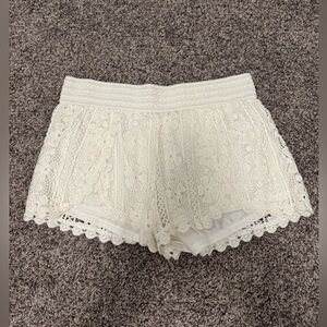 No Boundaries White Lace Boho Shorts